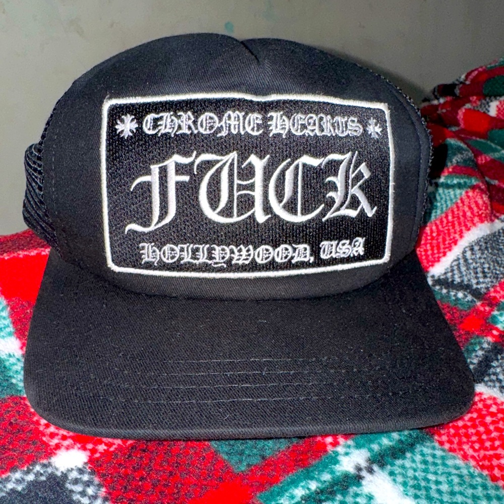 Chrome Hearts Black Trucker Cap